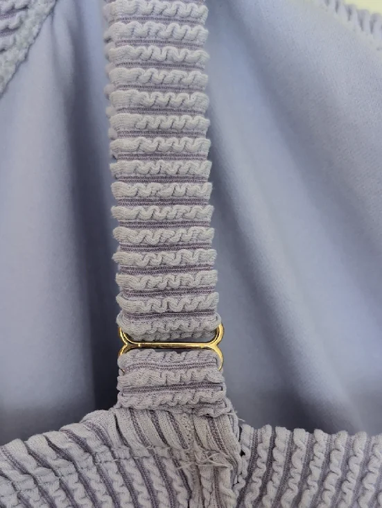 Lilac Ribbed Plus Size One-Piece Swimsuit - Picture 4 of 6